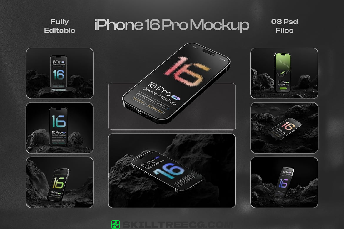 iPhone 16 Pro Mockup Set（933284）-技能树